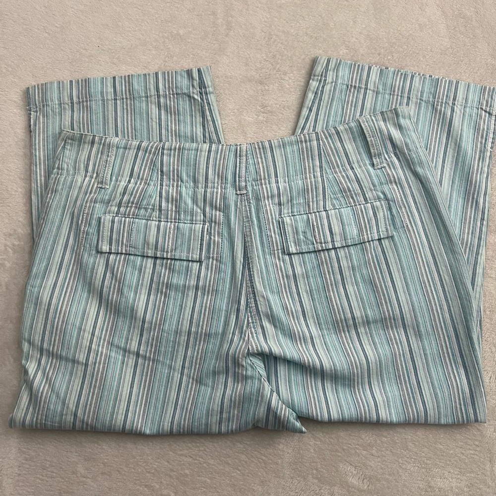 Liz Claiborne Michaela Blue Pinstripe 100% Cotton Capri Pants, Size 12 - Picture 16 of 16